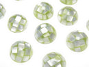 [Video] Mosaic Shell Round Cabochon 12x12mm [Green] 3pcs