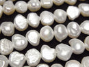 [Video] Fresh Water Pearl AA Potato - Baroque 8mm White 1strand beads (approx. 14 inches/34 cm)