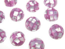 [Video] Mosaic Shell Round Cabochon 10x10mm [Purple] 3pcs