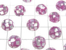 [Video] Mosaic Shell Round Cabochon 10x10mm [Purple] 3pcs
