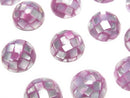 [Video] Mosaic Shell Round Cabochon 12x12mm [Purple] 3pcs