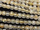 [Video]High Quality! Rutilated Quartz AA+ Cube Shape 4x4x4mm 1strand beads (aprx.15inch/37cm)
