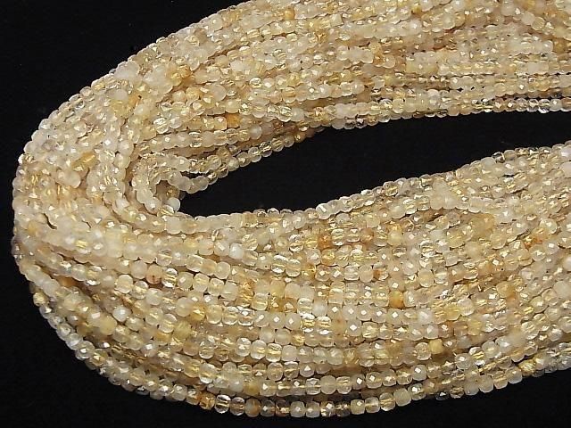 [Video]High Quality! Rutilated Quartz AA+ Cube Shape 4x4x4mm 1strand beads (aprx.15inch/37cm)