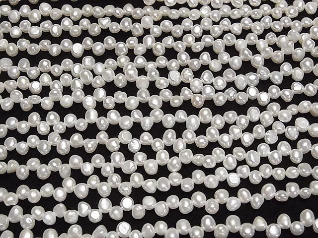 [Video] Fresh Water Pearl AA++ Baroque 4-5mm White Top Side Drilled Hole 1strand Beads (approx. 15 inches/36 cm)