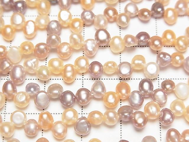 [Video] Fresh Water Pearl AA++ Baroque 4.5-5mm Natural Color Mix Top Side Drilled Hole 1 Strand Beads (approx. 15 inches/36 cm)