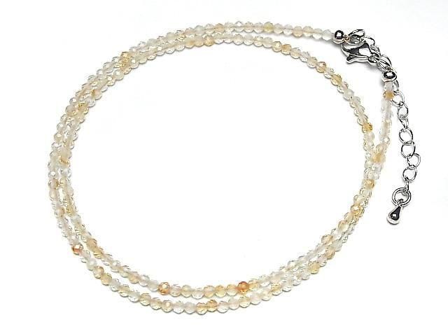 [Video] High Quality! Citrine AA+ Faceted Round 2mm Necklace