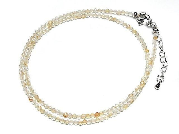 [Video] High Quality! Citrine AA+ Faceted Round 2mm Necklace