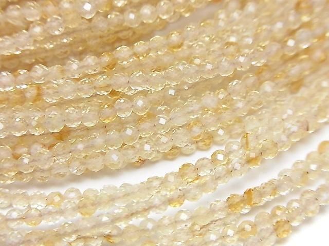 [Video] High Quality! Citrine AA+ Faceted Round 2mm Necklace