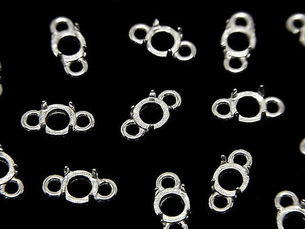 [Video]Silver925 Frame Round 3.8mm [Both Side] Rhodium Plated 2pcs
