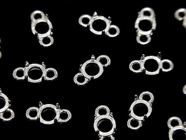 [Video]Silver925 Frame Round 3.8mm [Both Side] Rhodium Plated 2pcs