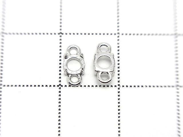 [Video]Silver925 Frame Round 3.8mm [Both Side] Rhodium Plated 2pcs