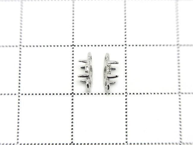 [Video]Silver925 Frame Round 3.8mm [Both Side] Rhodium Plated 2pcs
