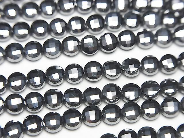 [Video]High Quality! Terahertz Faceted Coin 4x4x2mm 1strand beads (aprx.15inch/37cm)