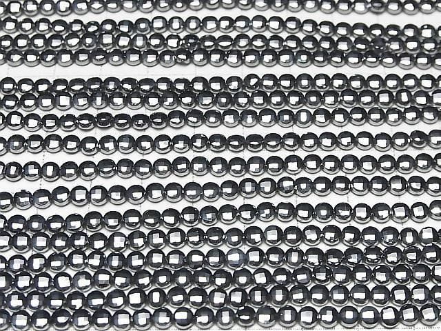 [Video]High Quality! Terahertz Faceted Coin 4x4x2mm 1strand beads (aprx.15inch/37cm)
