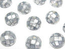 [Video] Mosaic Shell Round Cabochon 10x10mm [Gray] 3pcs