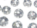 [Video] Mosaic Shell Round Cabochon 12x12mm [Gray] 3pcs