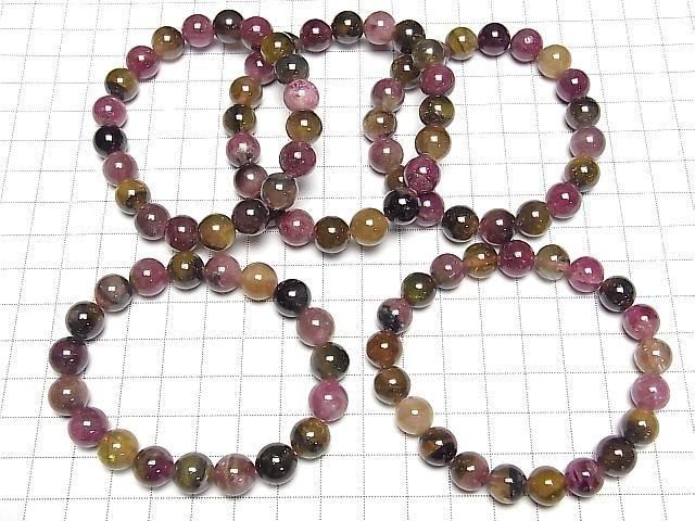 [Video] Multicolor Tourmaline AA+ Round 10mm Bracelet