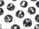 [Video] Mosaic Shell Round Cabochon 12x12mm [Black] 3pcs