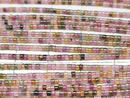 [Video] Multicolor Tourmaline AA++ Tube (Heishi) 1.5x1.5x1mm 1strand beads (approx. 15 inches/37 cm)
