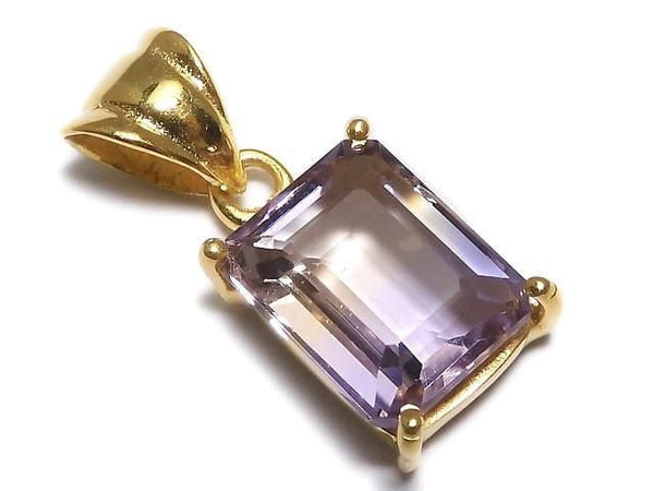 [Video][One of a kind] High Quality Ametrine AAA Faceted Pendant 18KGP NO.104