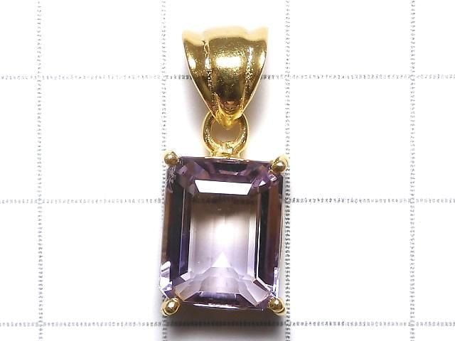 [Video][One of a kind] High Quality Ametrine AAA Faceted Pendant 18KGP NO.104