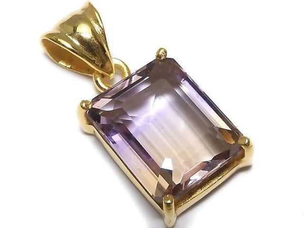 [Video][One of a kind] High Quality Ametrine AAA Faceted Pendant 18KGP NO.108