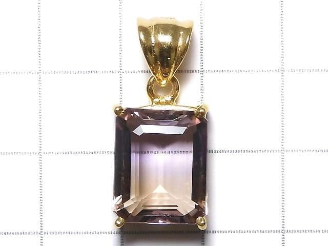 [Video][One of a kind] High Quality Ametrine AAA Faceted Pendant 18KGP NO.108