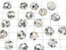 [Video] Mosaic Shell Round Cabochon 12x12mm [White x Abalone Shell] 3pcs