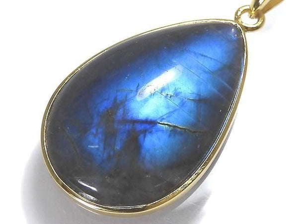 [Video][One of a kind] Blue Labradorite AAA Pendant 18KGP NO.58
