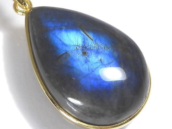 [Video][One of a kind] Blue Labradorite AAA Pendant 18KGP NO.59