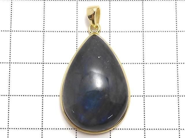 [Video][One of a kind] Blue Labradorite AAA Pendant 18KGP NO.59