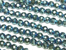 [Video] High Quality! Hematite 32 Faceted Round 4mm Metallic Green 1 Strand Beads (approx. 15 inches/37 cm)