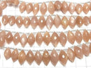 [Video] High Quality Orange Moonstone AAA- Marquise Rice Faceted Briolette Half or 1 Strand Bead (approx. 7 inches/17 cm)