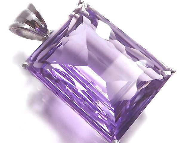 [Video][One of a kind] High Quality Amethyst AAA Faceted Pendant Silver925 NO.5