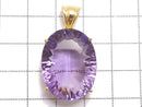 [Video][One of a kind] High Quality Amethyst AAA Faceted Pendant 18KGP NO.9