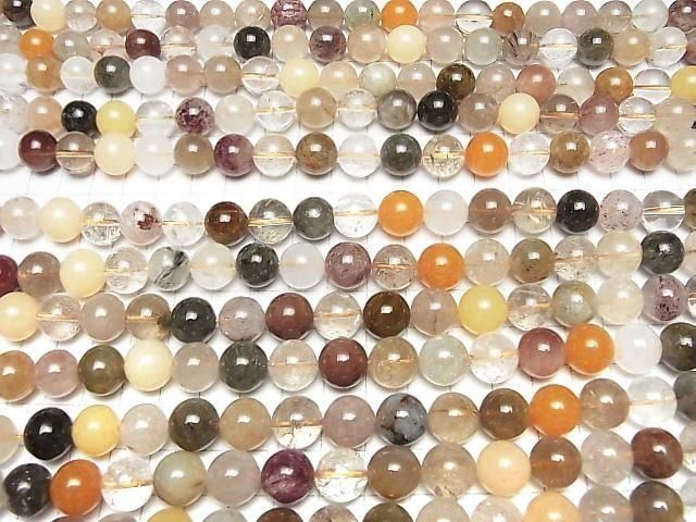 [Video] Multicolor Rutilated Quartz AA+ Round 12mm 1strand beads (approx. 15 inches/38 cm)