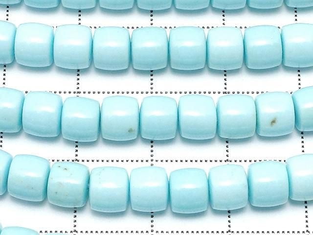 [Video] Magnesite Turquoise Rondelle (Heishi) 6x6x5mm [Light Blue] 1 strand beads (approx. 15 inches/38 cm)