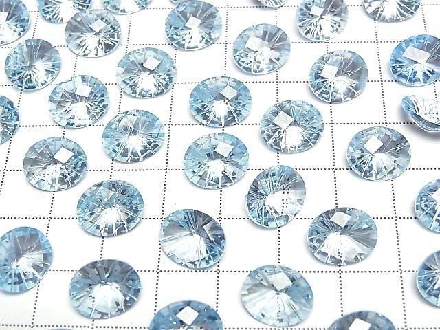 [Video] High Quality Sky Blue Topaz AAA Loose Stone Oval Checker Cut 12x10mm 1pc
