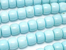 [Video] Magnesite Turquoise Rondelle (Heishi) 8x8x6mm [Light Blue] 1 strand beads (approx. 15 inches/38 cm)