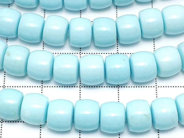 [Video] Magnesite Turquoise Rondelle (Heishi) 8x8x6mm [Light Blue] 1 strand beads (approx. 15 inches/38 cm)