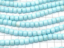 [Video] Magnesite Turquoise Rondelle (Heishi) 8x8x6mm [Light Blue] 1 strand beads (approx. 15 inches/38 cm)