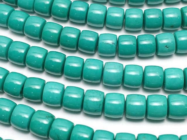 [Video] Magnesite Turquoise Rondelle (Heishi) 6x6x5mm [Blue-Green] 1strand beads (approx. 15 inches/38 cm)