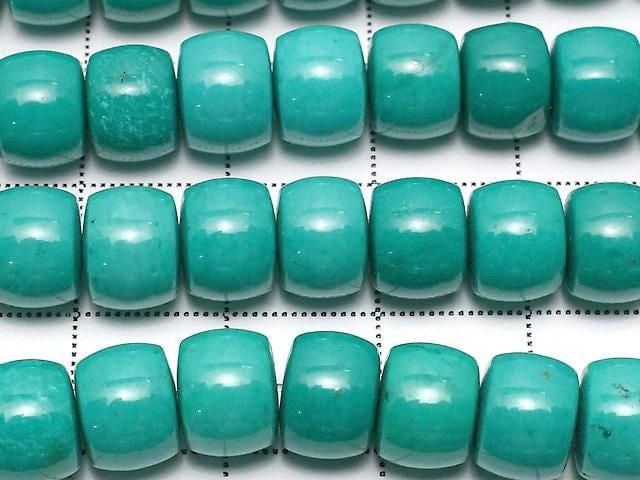 [Video] Magnesite Turquoise Rondelle (Heishi) 8x8x6mm [Blue-Green] 1strand beads (approx. 15 inches/37 cm)