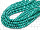 [Video] Magnesite Turquoise Rondelle (Heishi) 8x8x6mm [Blue-Green] 1strand beads (approx. 15 inches/37 cm)