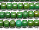 [Video] Magnesite Turquoise Rondelle (Heishi) 8x8x6mm [Green] 1 strand beads (approx. 15 inches/37 cm)