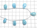 [Video][One of a kind] Larimar Pectolite AA++ Pear shape (Smooth) 1strand (7pcs ) NO.4