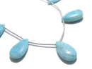 [Video][One of a kind] Larimar Pectolite AA++ Pear shape (Smooth) 1strand (7pcs ) NO.7