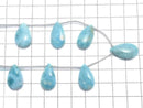[Video][One of a kind] Larimar Pectolite AA++ Pear shape (Smooth) 1strand (7pcs ) NO.7