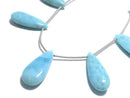 [Video][One of a kind] Larimar Pectolite AA++ Pear shape (Smooth) 1strand (7pcs ) NO.8