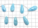 [Video][One of a kind] Larimar Pectolite AA++ Pear shape (Smooth) 1strand (7pcs ) NO.8